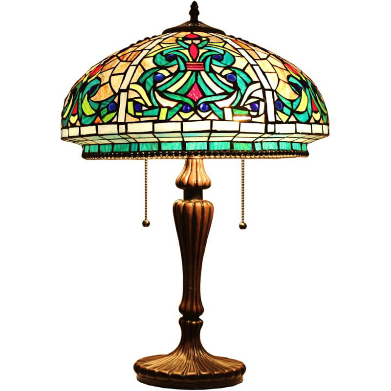 CHLOE Doloris -Style Victorian Stained Glass Table Lamp 17" Width