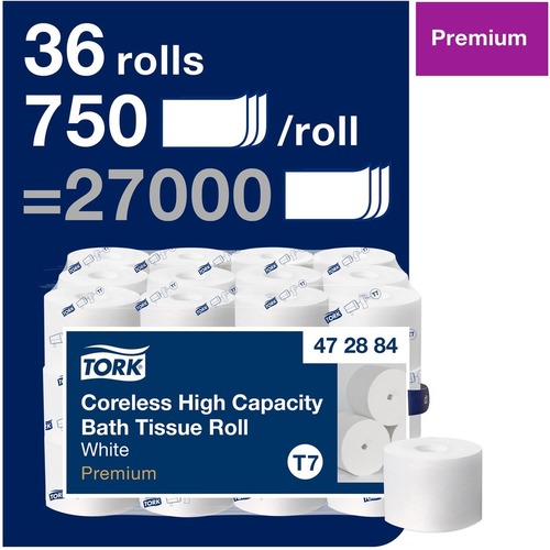 Tork Coreless HighCapacity Toilet Paper Roll White T7  TRK472884