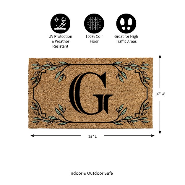 X 16 quot Monogram Coir Mat Letter quot g quot