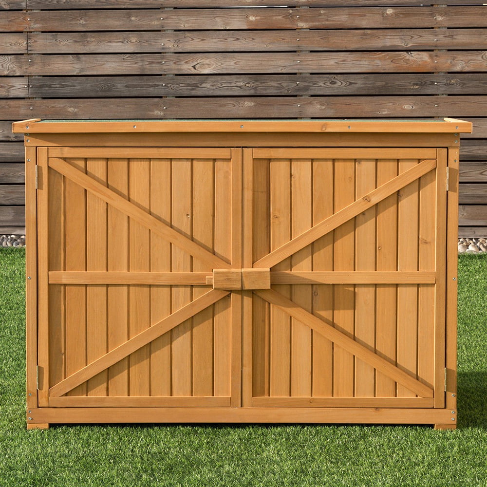 Ktaxon 38" Double Doors Fir Wooden Garden Yard Shed Lockers Outdoor Storage Cabinet