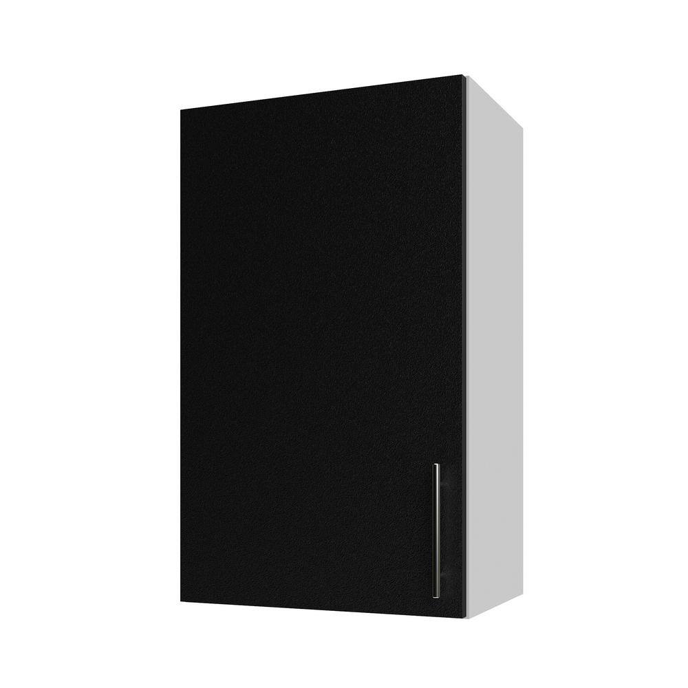 WeatherStrong 18 in. x 30 in. x 12 in. Miami Pitch Black Matte Flat Panel Stock Assembled Wall Kitchen Cabinet IBW1830L-MPB