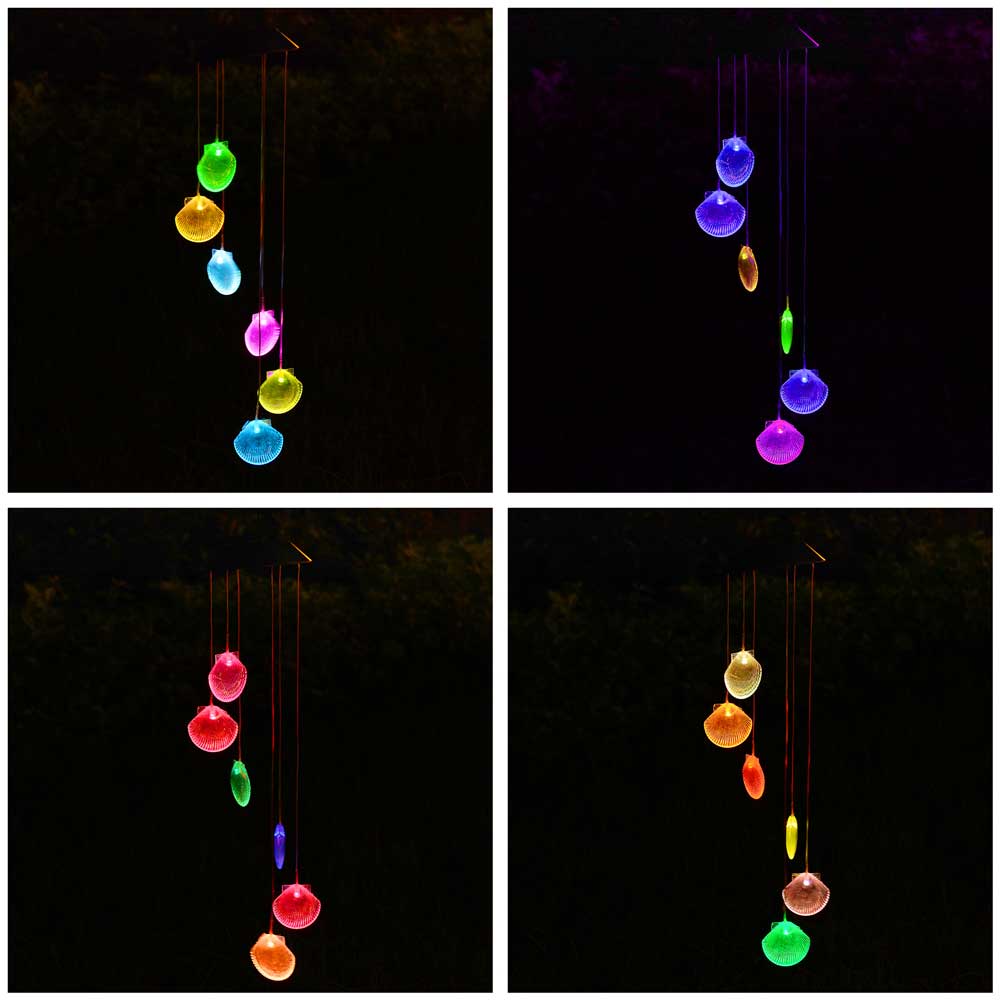 Yescom Solar LED Wind Chime Color Changing Decor Light Shell