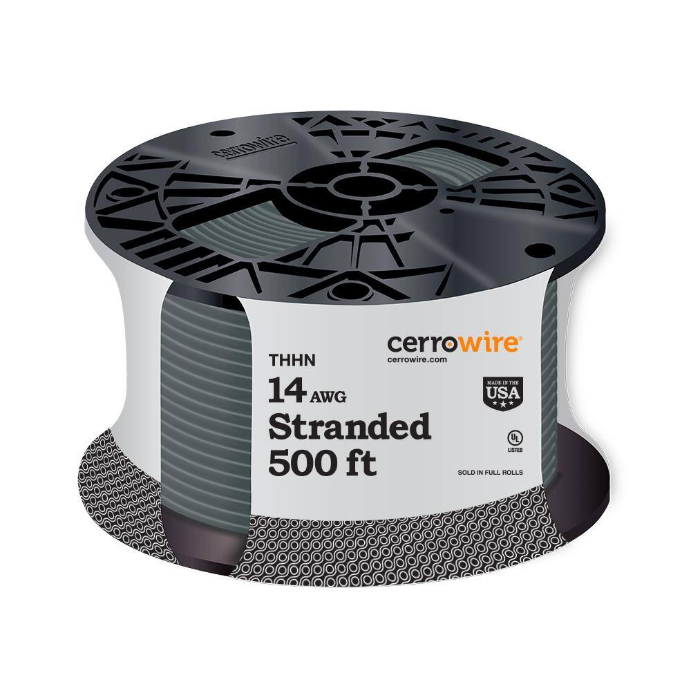 Cerrowire 500 ft. 14 Gauge Gray Stranded Copper THHN Wire 112-3460J