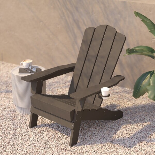 Set of 2 Commercial AllWeather Adirondack Chairs with Cupholders