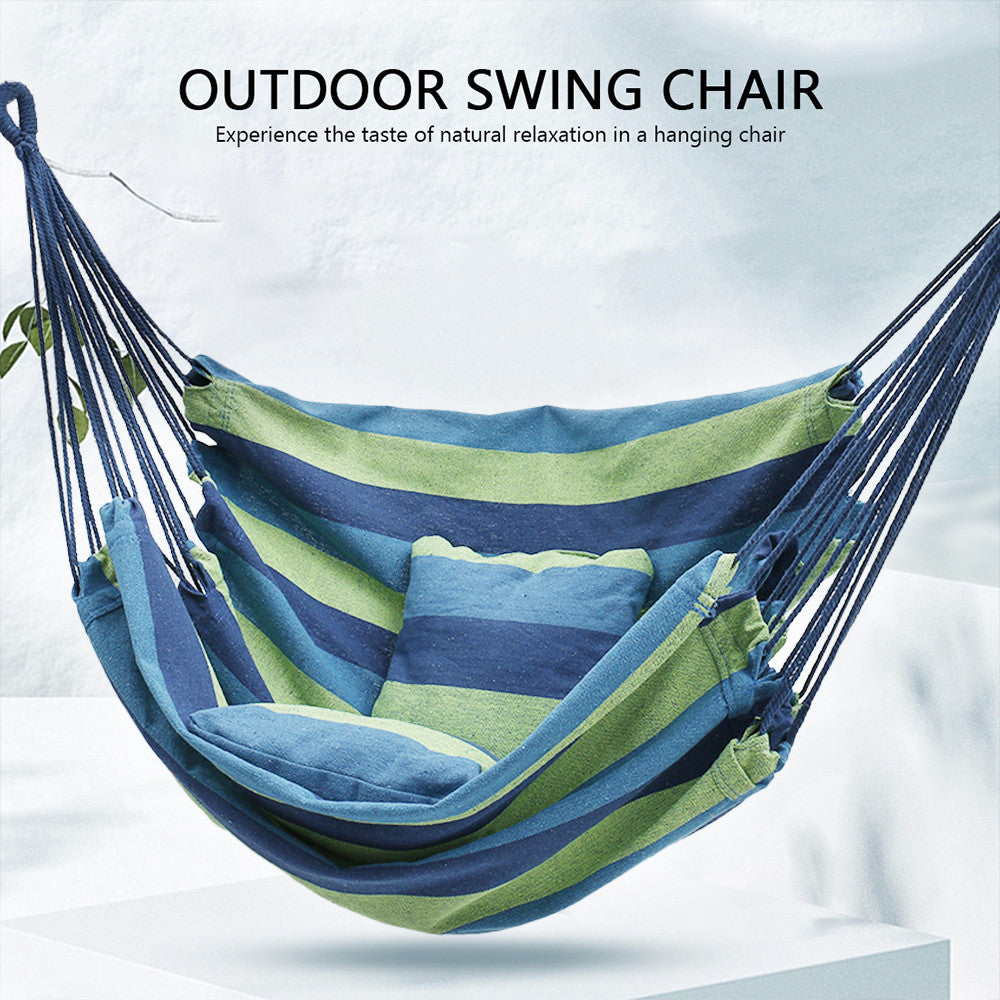 Everso The Courtyard/Outdoor/Indoor Polyester Thickened Hammock Contains two Pillows and can Hold 300 Pounds