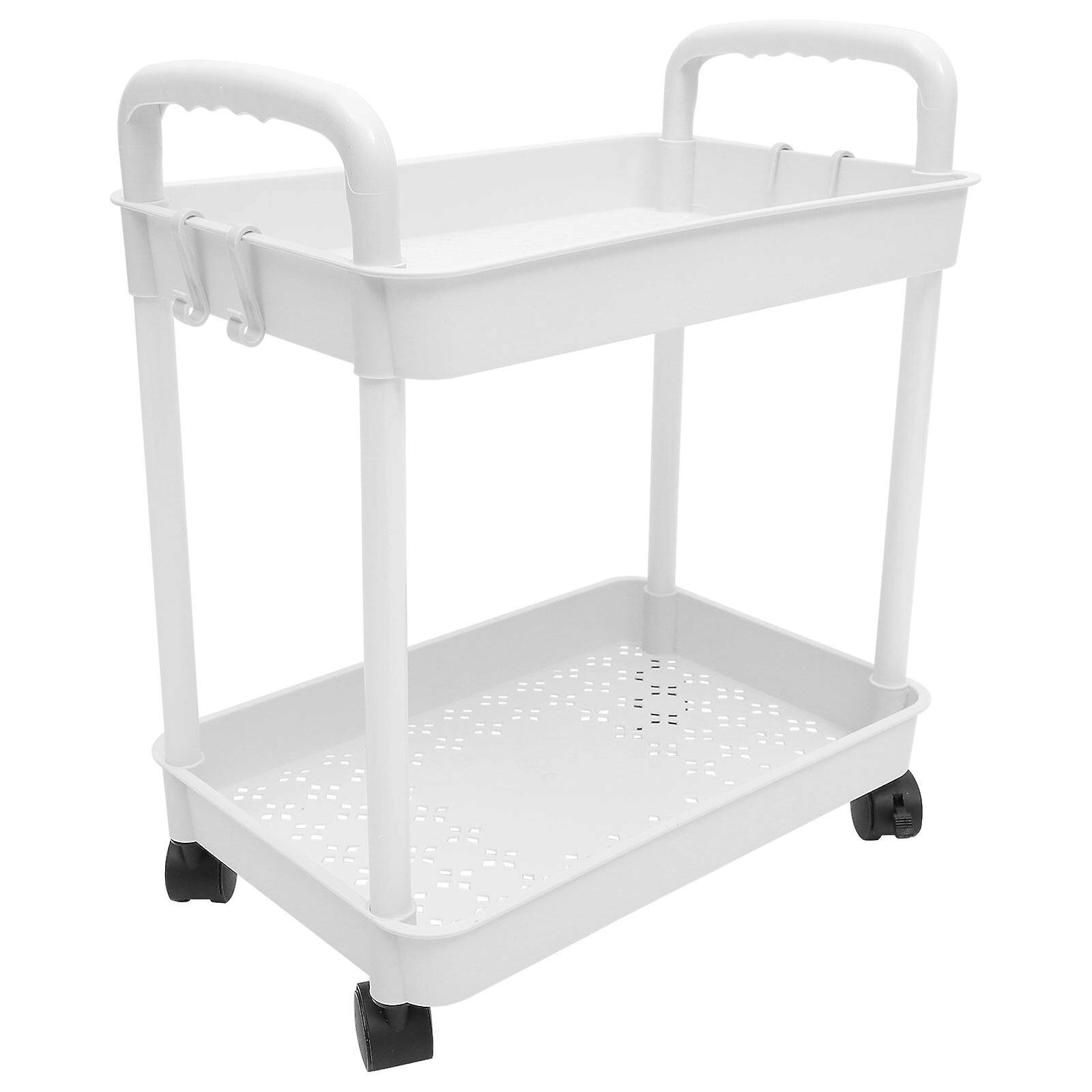 Rolling Cart Storage Trolley On Wheels 2-tier Cart On Wheels For Kitchen Bathroom Laundry Room