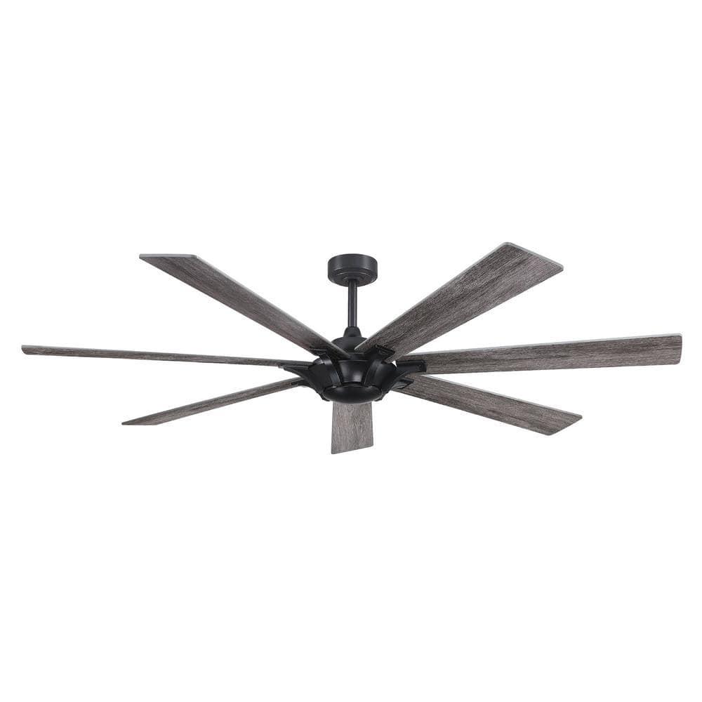 Parrot Uncle Liew 72 in Matte Black Reversible 7Blade Ceiling Fan with Remote Control