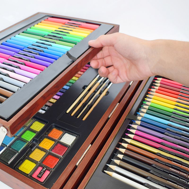 Art 101 170-Piece Deluxe Multimedia Art Set in Expandable Wood Art Case