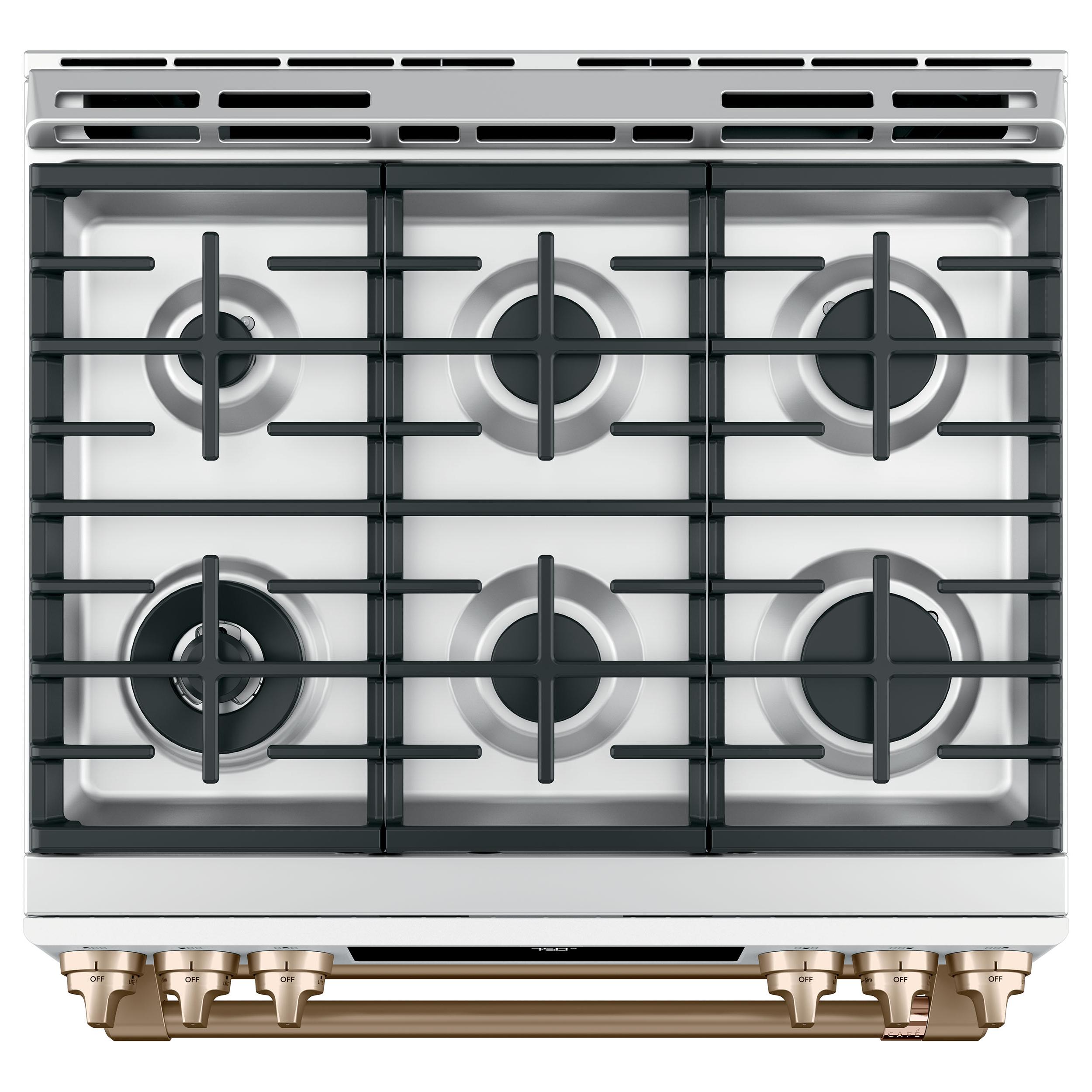 Café 30-inch Slide-in Gas Double Oven Range with Convection Technology CGS750P4MW2