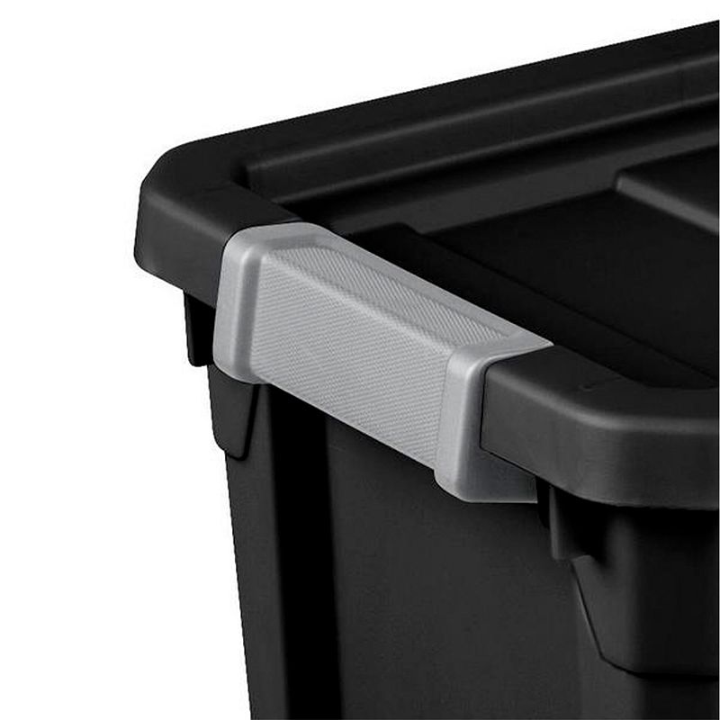 Sterilite 7.5 Gal Rugged Industrial Storage Totes w/ Latch Lids， Black (6 Pack)