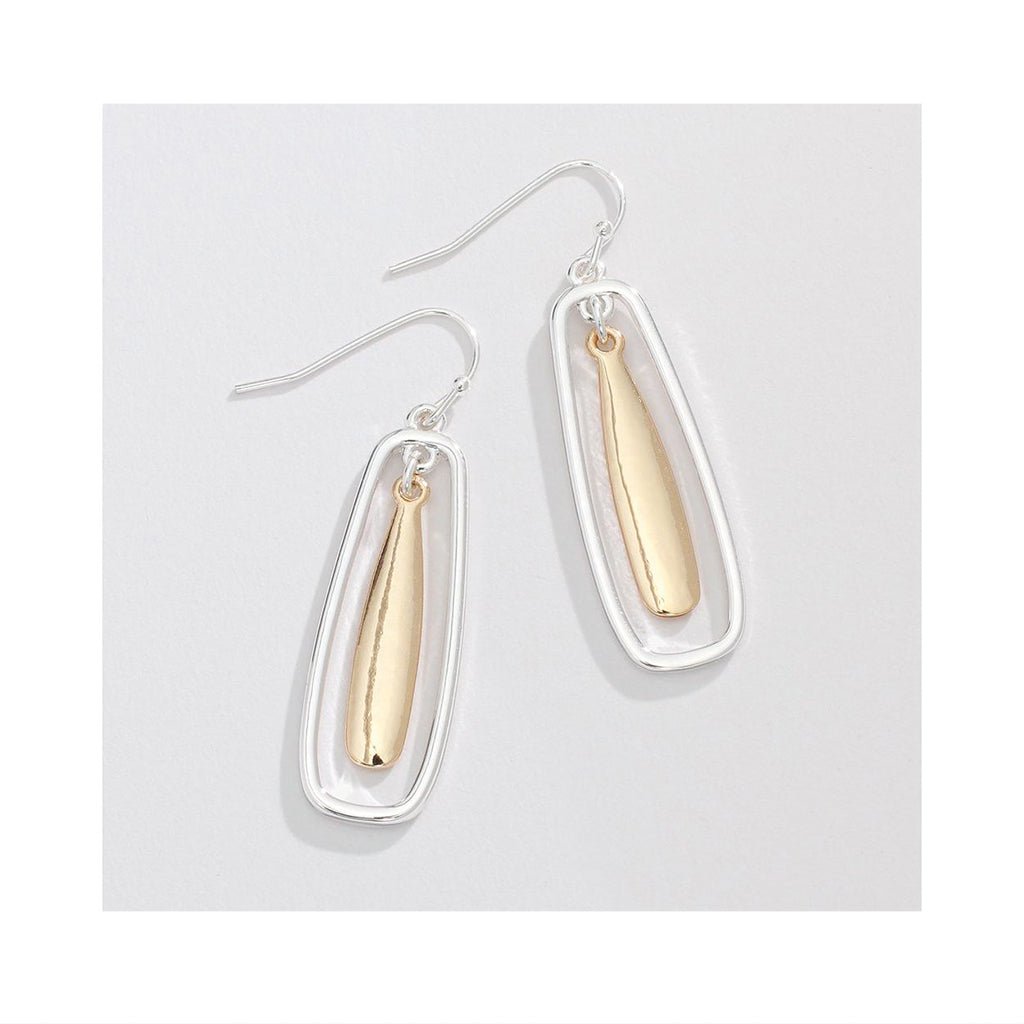 Periwinkle by Barlow   Two-Tone Polished Dangle Drops- Earrings