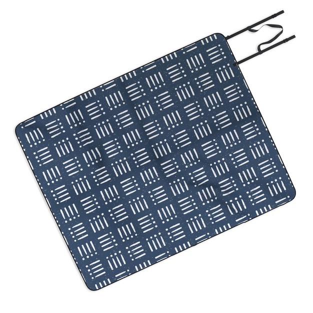 Coastl Studio Mudcloth Classic Blue Picnic Blanket Deny Designs