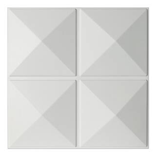 Art3d 19.7 in. x 19.7 in. x 1 in. White PVC 3D Wall Panels Decorative Wall Design (12-Pieces) A10007