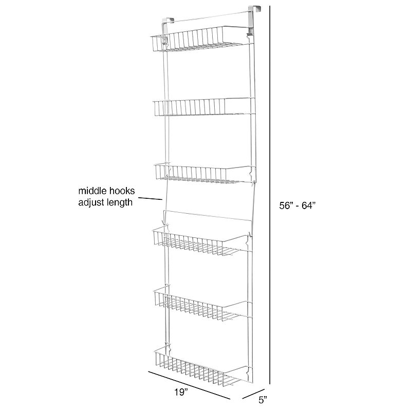 Portsmouth Home 5-Foot Over The Door Storage Rack