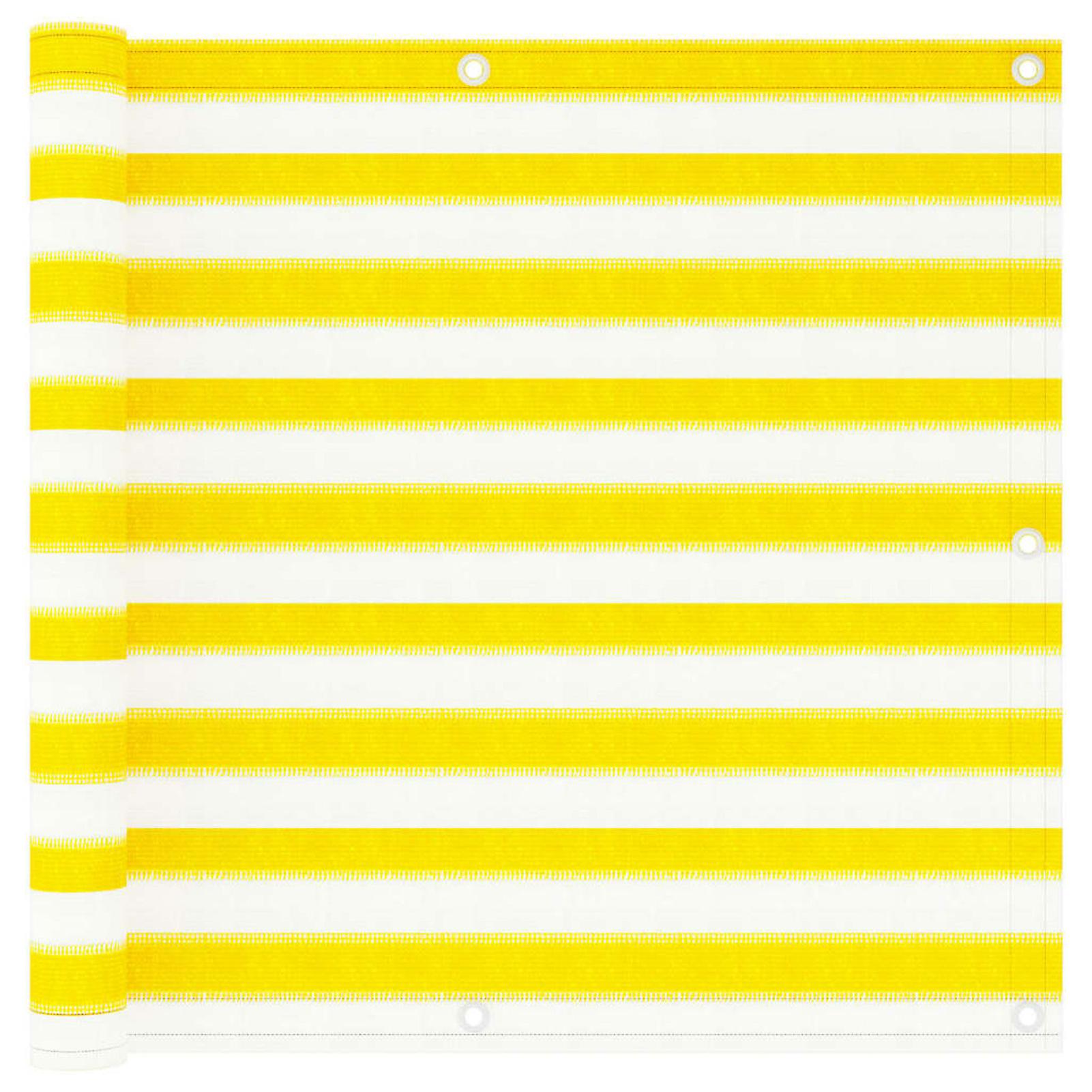 Balcony Screen Yellow And White 90x300 Cm Hdpe No.353910