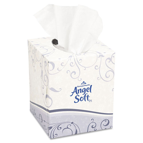 Georgia Pacific Angel Soft Premium Facial Tissue | White， Cube Box， 96 Sheets