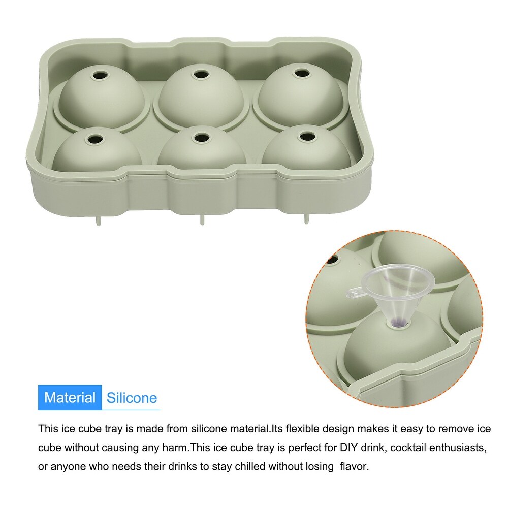 Set of 3 Green Sphere Ice Ball Maker   Square Ice Cube Tray for Cocktails