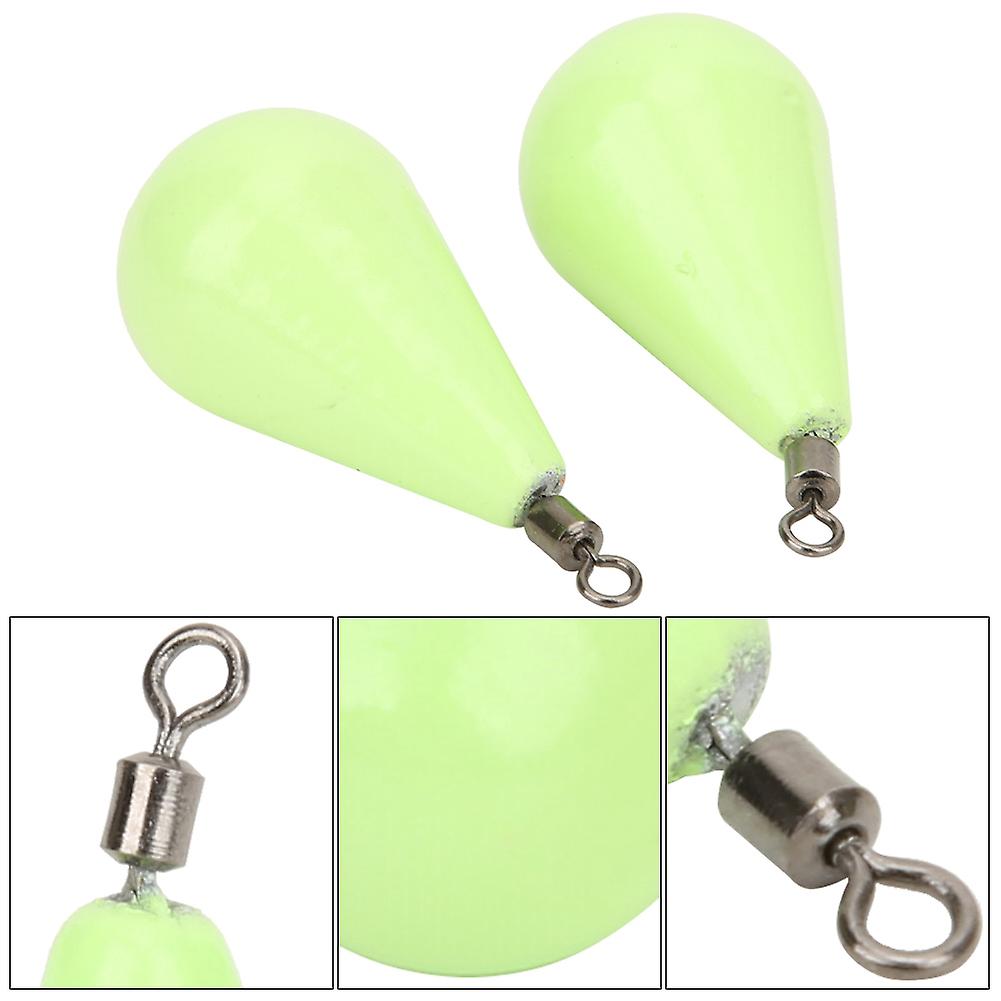 Lure Luminous Jig Head Lead Deep Water Sinker Weight Fish Baits Fishing Tackle40#， 2pcs