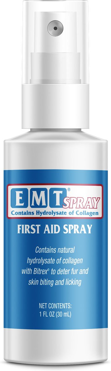 PetAg EMT First Aid Spray with Bitrex for Dogs， Cats and Small Pets， 1-oz bottle