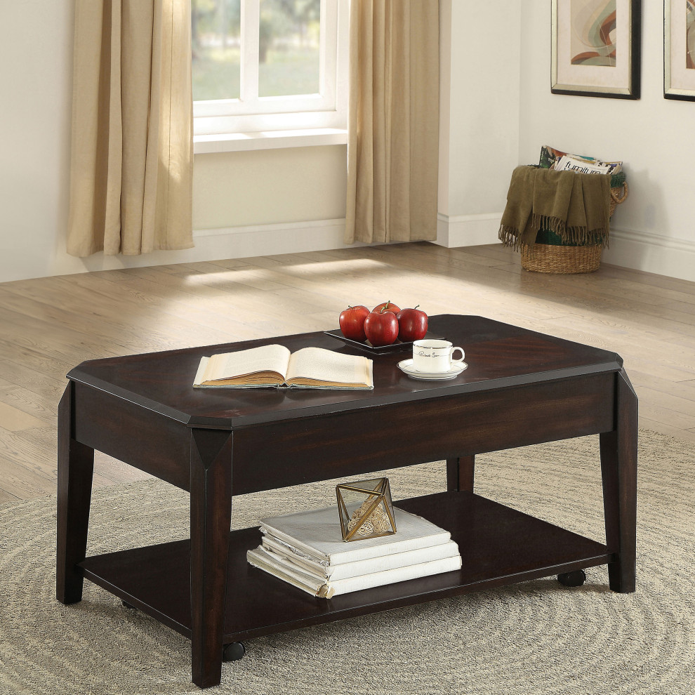 Baylor Lift Top Coffee Table With Hidden Storage Walnut   Modern   Coffee Tables   by Modon  Houzz