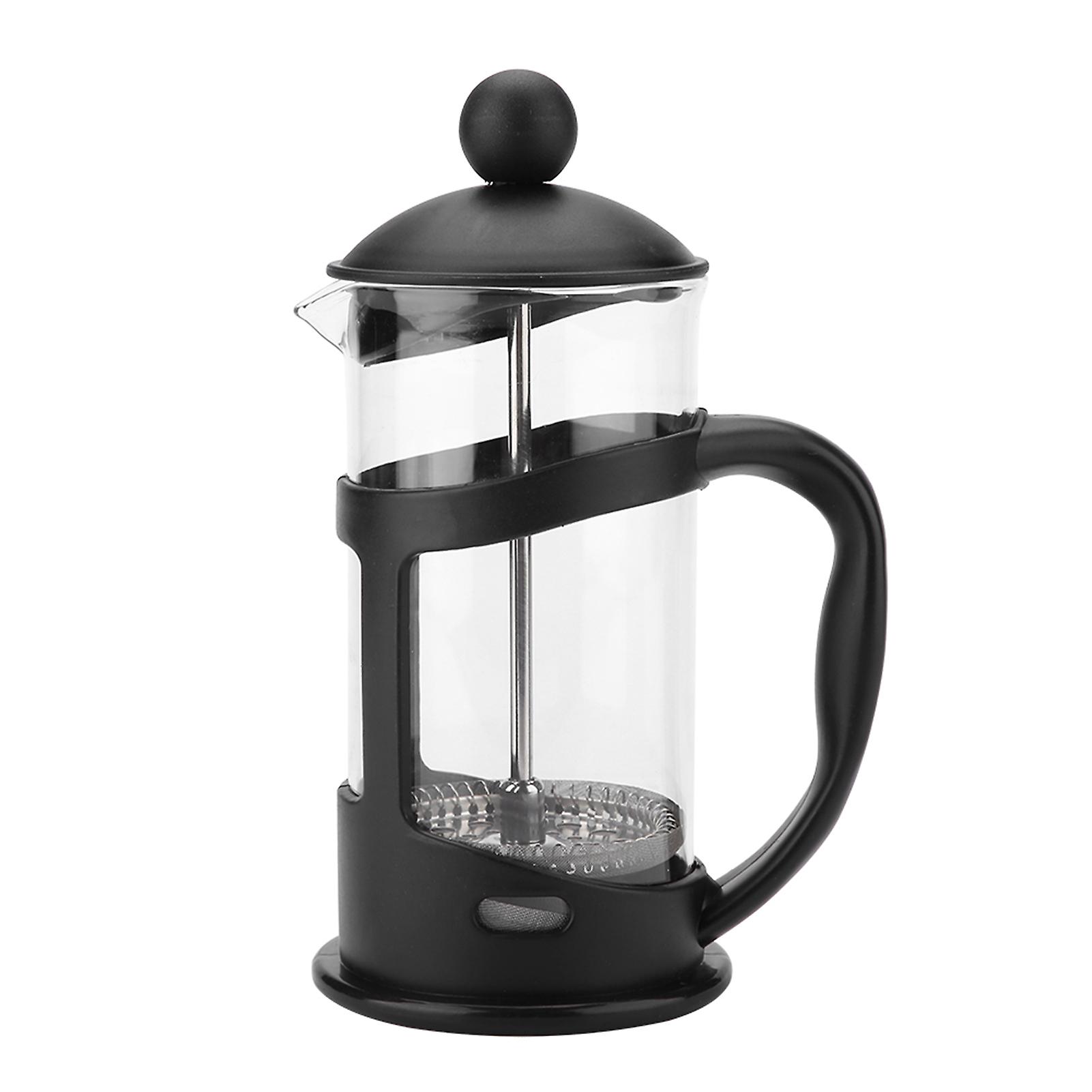 Portable Stainless Steel Glass Cafetiere French Press Maker Home Office Tea Coffee Pot(350mL)