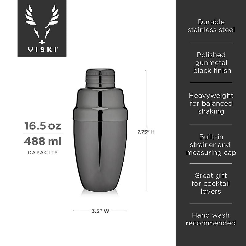 Gunmetal Heavyweight Cocktail Shaker by Viski