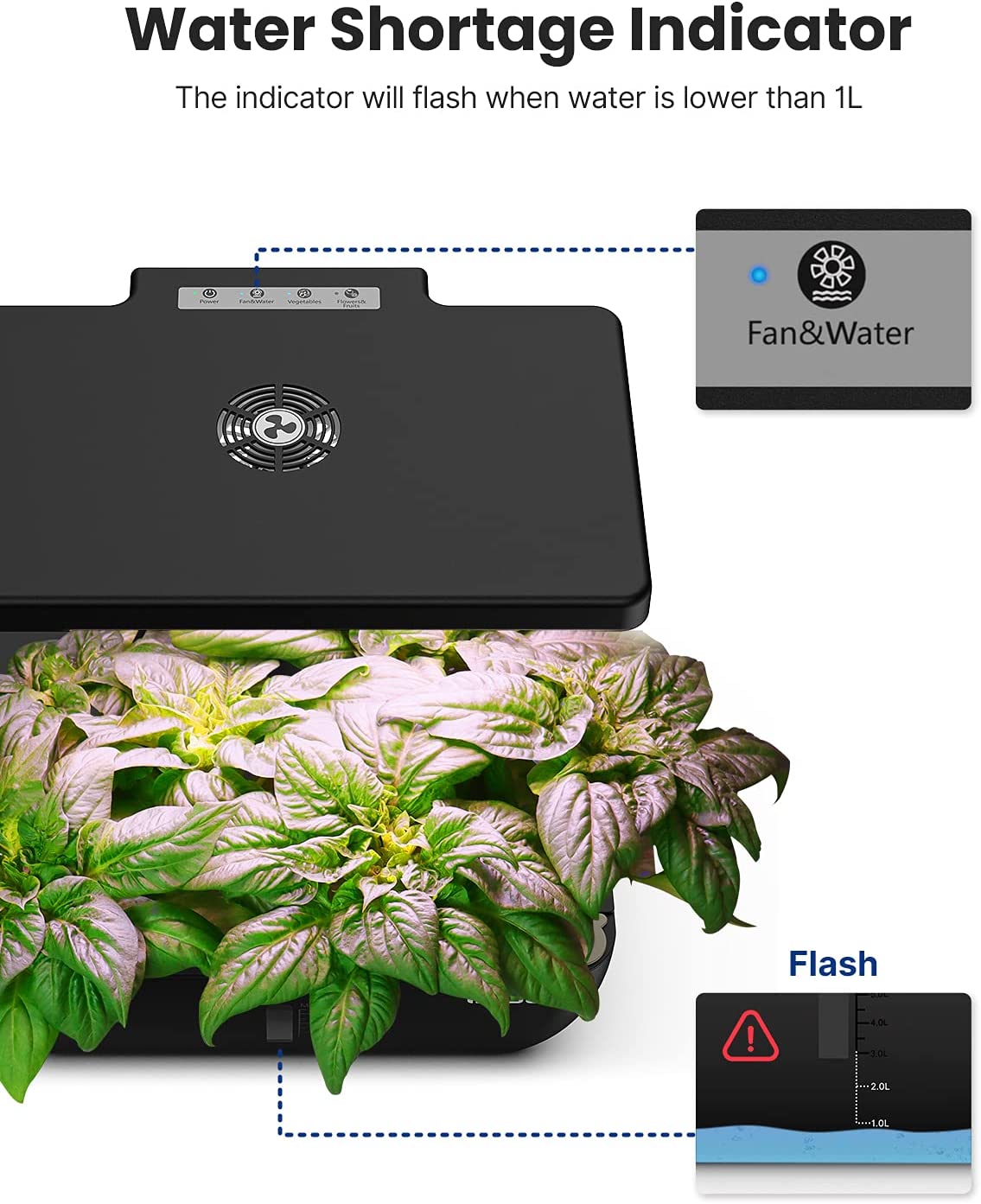 iDOO Smart 12Pods Indoor Herb Garden Kit， Hydroponics Growing System with LED Grow Light