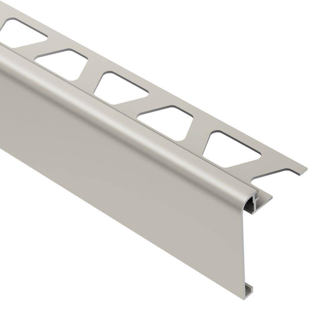 Schluter Systems Rondec-Step Satin Nickel Anodized Aluminum 516 in. x 8 ft. 2-12 in. Metal Tile Edging Trim RS80AT57