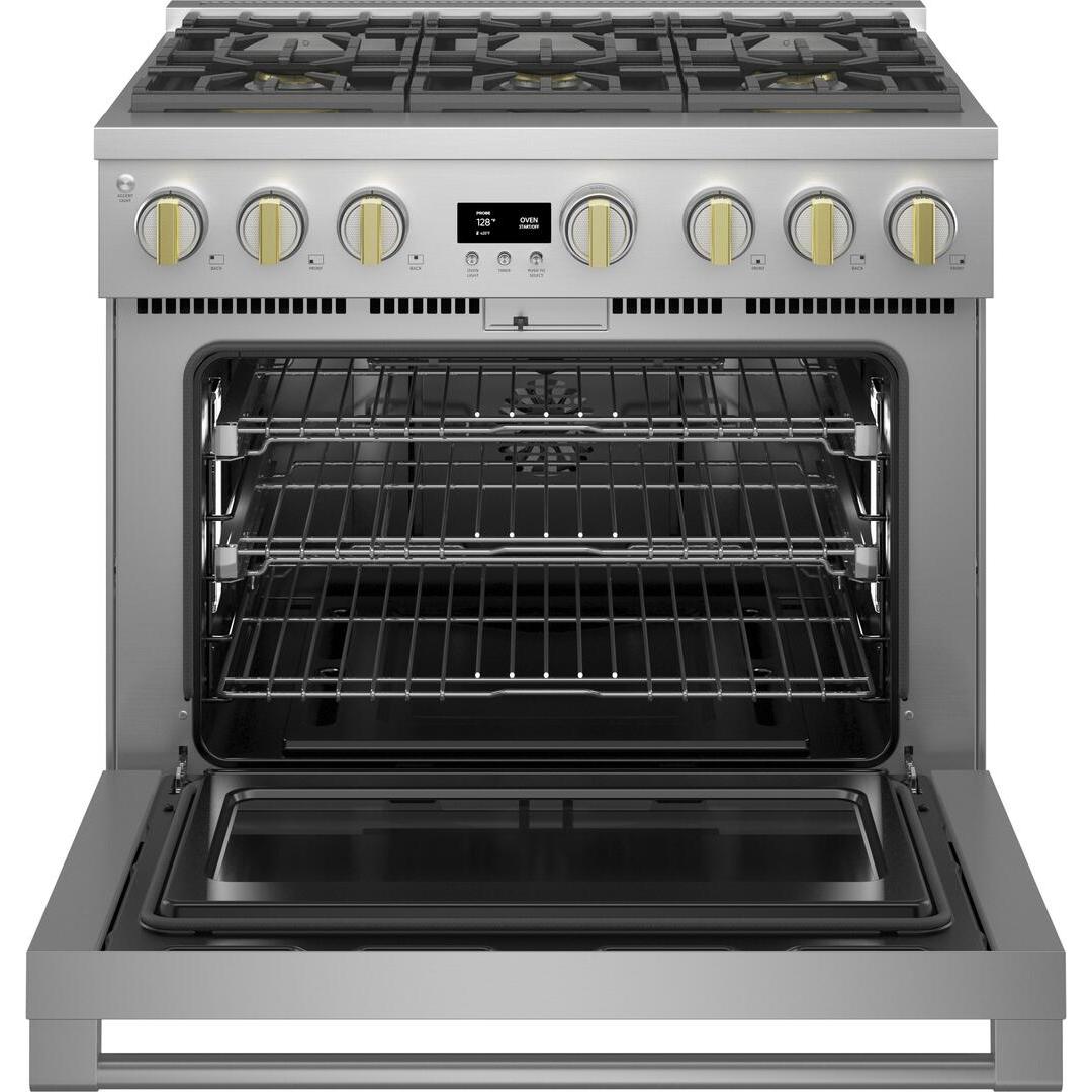 Monogram 36-inch Freestanding Gas Range with Convection Technology ZGP366NTSS