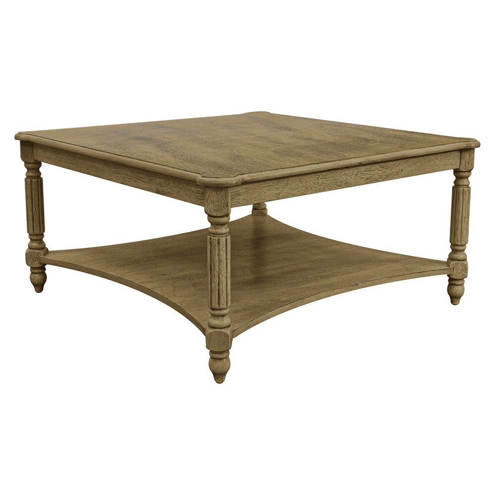 GALANO Marcello 33.1 in. Square Solid Wood Top Coffee Table