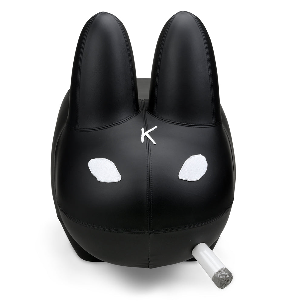 Kidrobot Art Giant Leather Smorkin' Labbit Stool by Frank Kozik - Black Edition