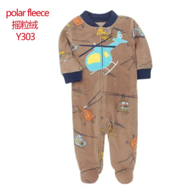 Docinmom 2023 Baby Warm Clothes Fleece Romper Cartoon Fox Unicorn Dinosaur Sleepwear New Born Bebe Clothing Jumpsuit Coverall