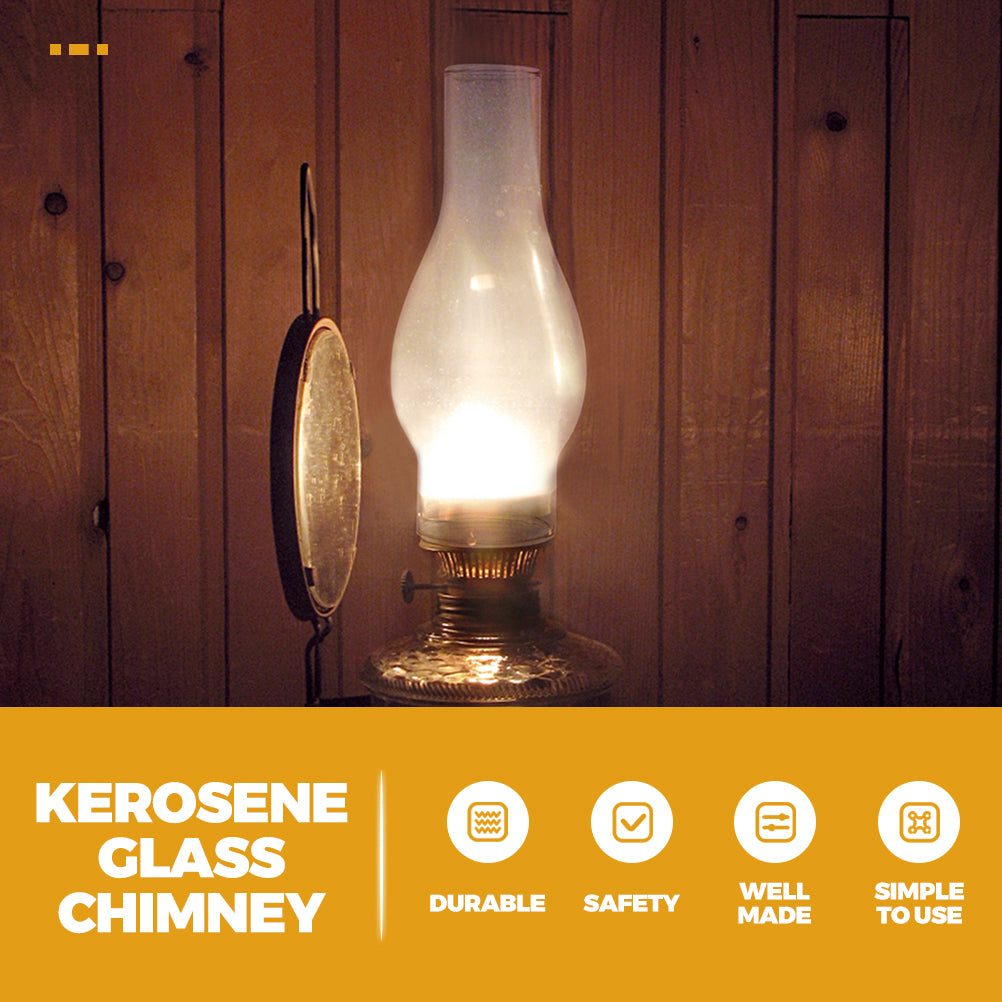 Homemaxs 2pcs Delicate Replacing Glass Kerosene Lampshade Clear Glass Lampshade Lamp Chimney