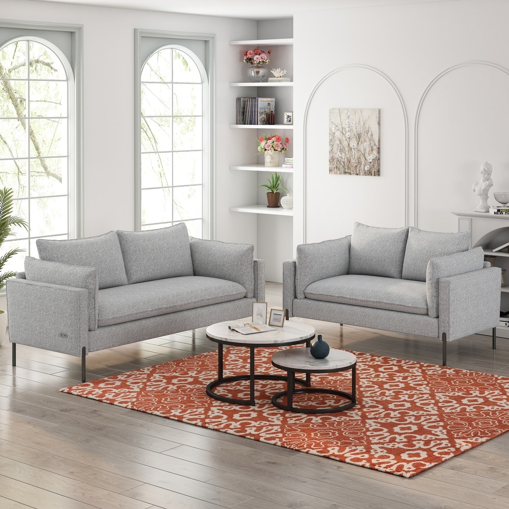 2 Piece Modern Sofa Sets with Loveseat and Couch Set