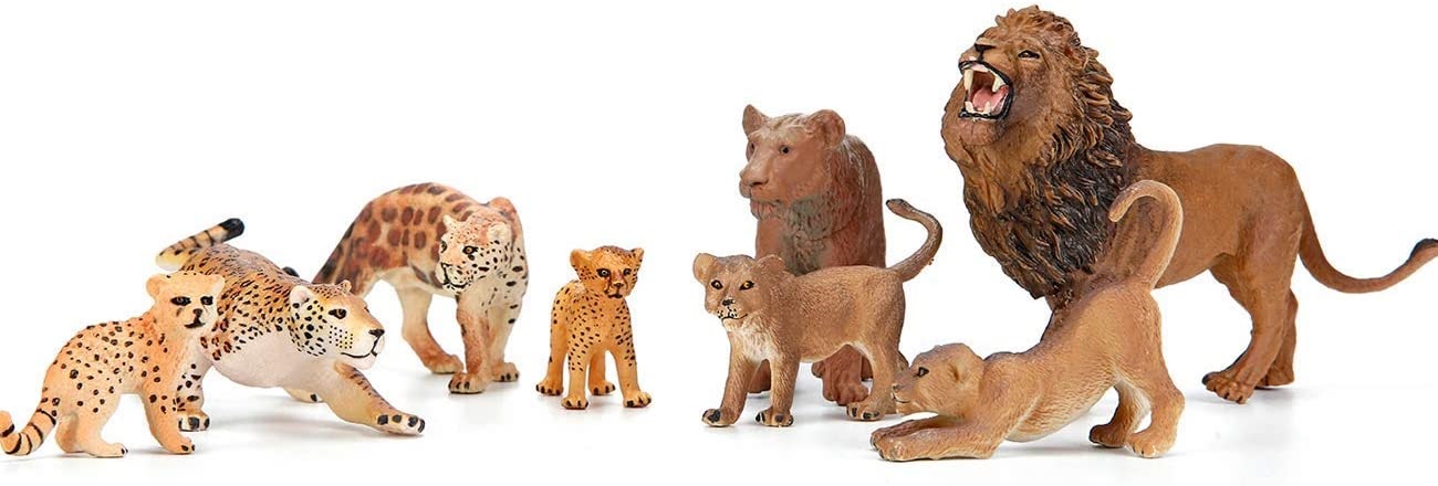 Safari Zoo Animals Figures Toys， 14 Piece， African Wild Plastic Animals