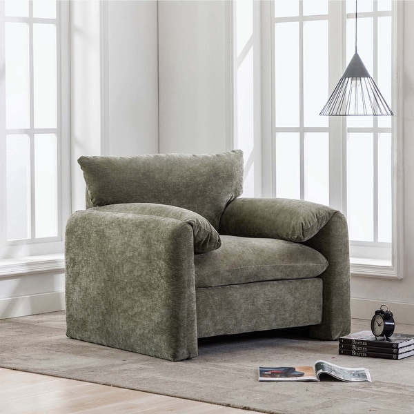 Modern Style Chenille Oversized Armchair Accent Chair for Living Room，Bedroom