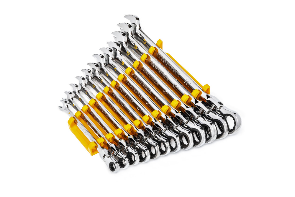 12 Pc 90T 12 Point Flex Head Ratcheting Combination Metric Wrench Set ;