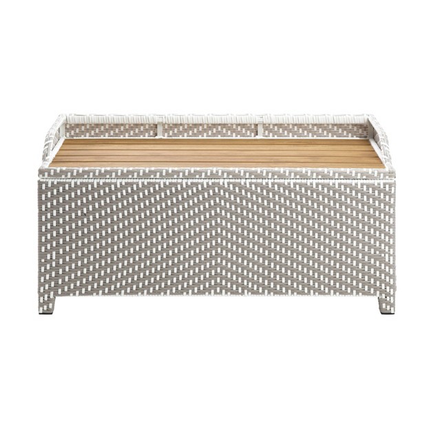 Maksville Outdoor Aluminum Storage Bench Mibasics