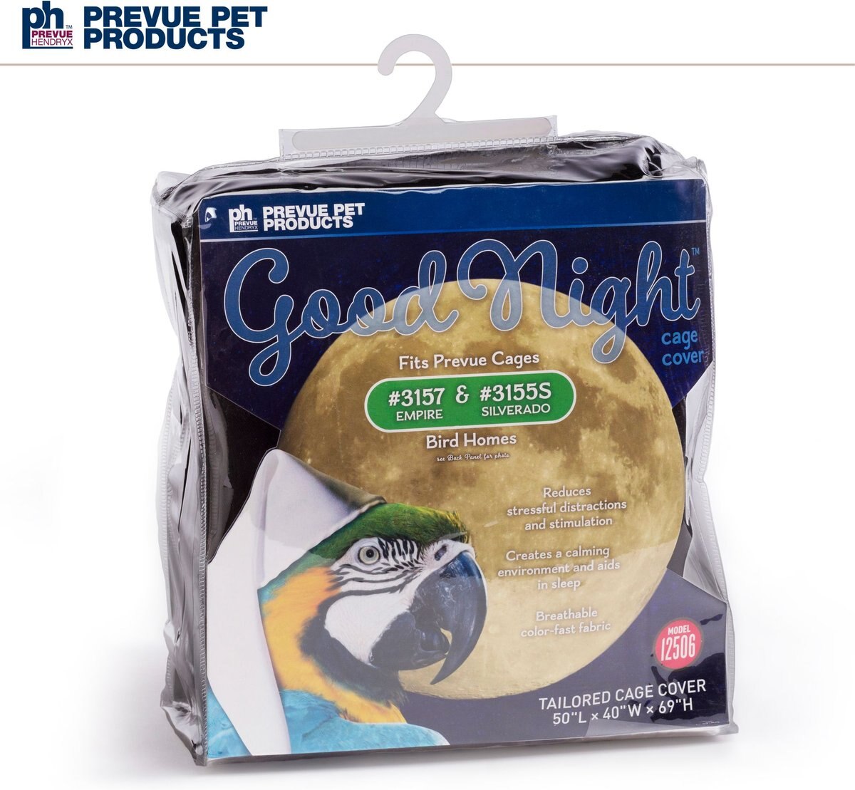 Prevue Pet Products Good Night Bird Cage Cover， Black， X-Large