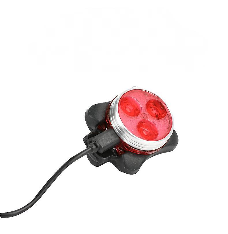 Usb Rechargeable Bicycle Super Bright Headlight And Rear Led Bicycle Light - Black Edge (red Light) (one Set)