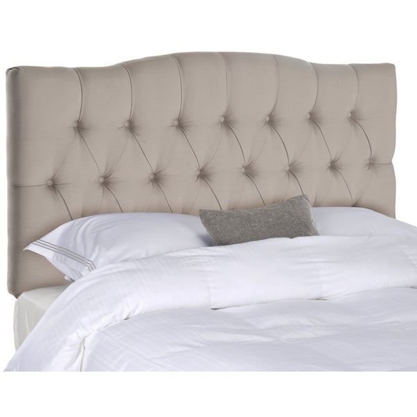 Safavieh Axel Taupe Linen Upholstered Tufted Headboard (Queen) - - 8306983