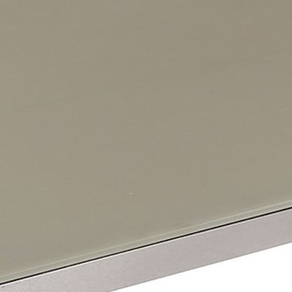 Phil 73 Inch Coffee Table， Tempered Glass Top， Smooth Gray Aluminum Frame