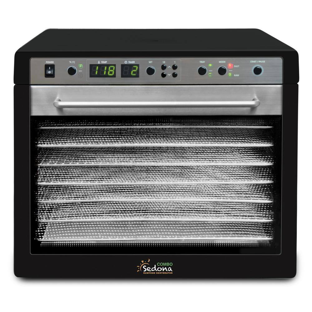 Tribest Sedona Combo 9-Tray Black Stainless Steel Food Dehydrator with Built-In Timer SD-S9150-B