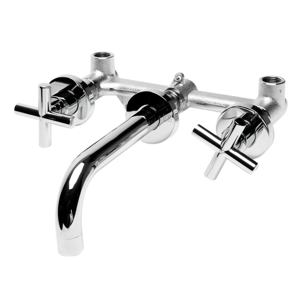 ALFI BRAND 8 in. Widespread 2-Handle Wall Mount Bathroom Faucet in Polished Chrome AB1035-PC