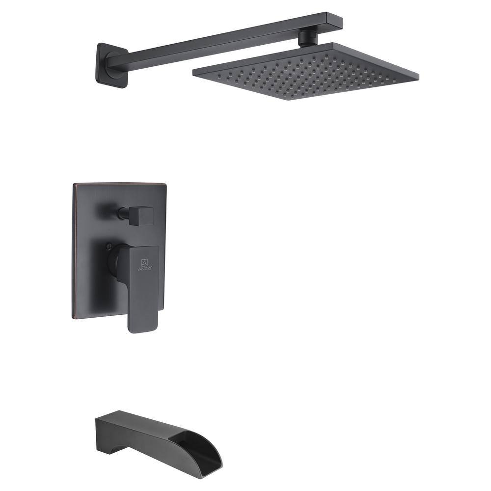 ANZZI Mezzo Series Single-Handle 1-Spray Tub and Shower Faucet in Matte Black SH-AZ037MK