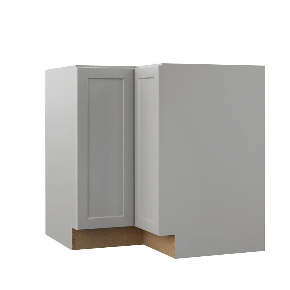 Hampton Bay Designer Series Melvern Assembled 36x34.5x20.25 in. Lazy Susan Corner Base Kitchen Cabinet in Heron Gray BLS36-MLGR