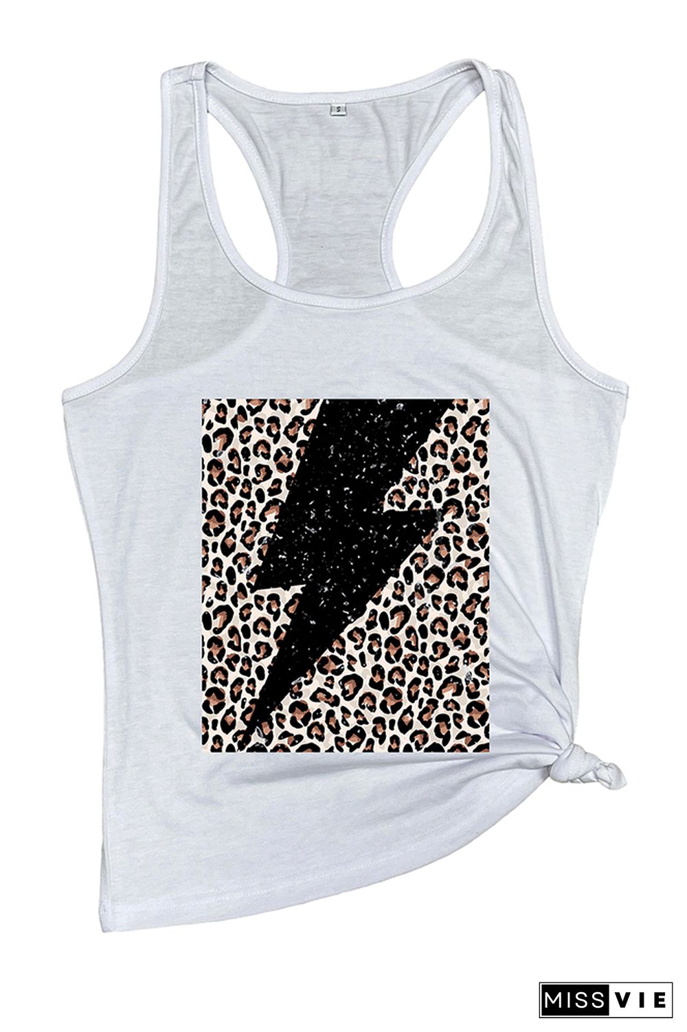 Leopard Grain Lightning Sleeveless Tank Top Wholesale