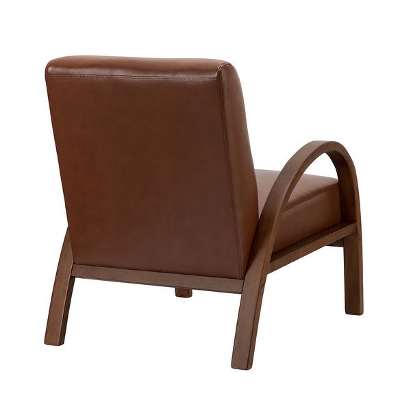 Panope Contemporary Leather Armchair with Button-tufted Back by HULALA HOME