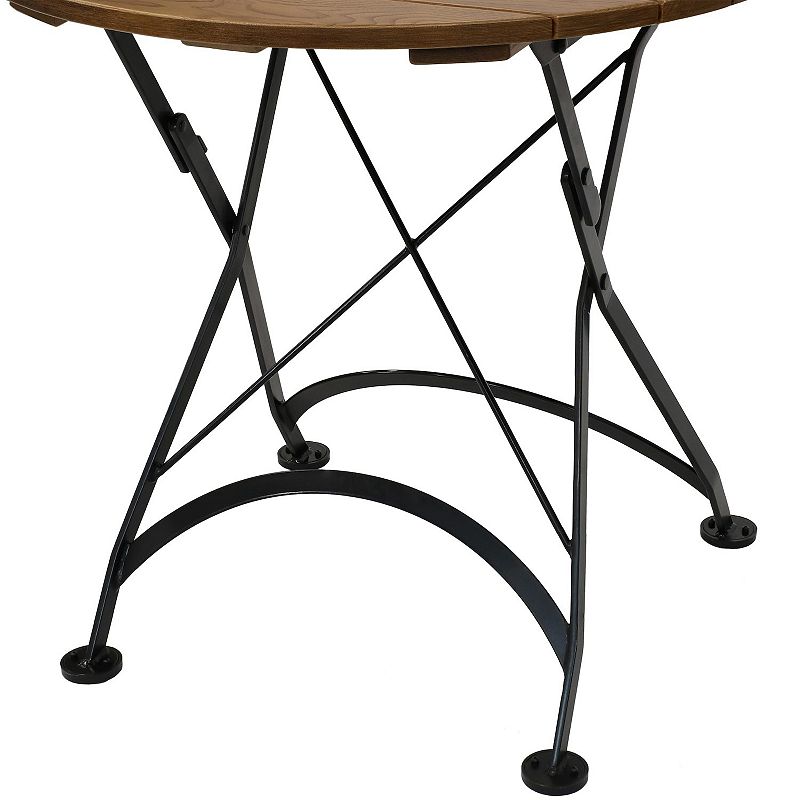 Sunnydaze 32 in European Chestnut Wood Folding Round Patio Bistro Table