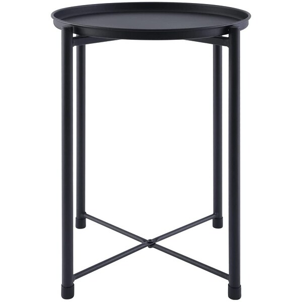 Removable top Metal Tray End Table